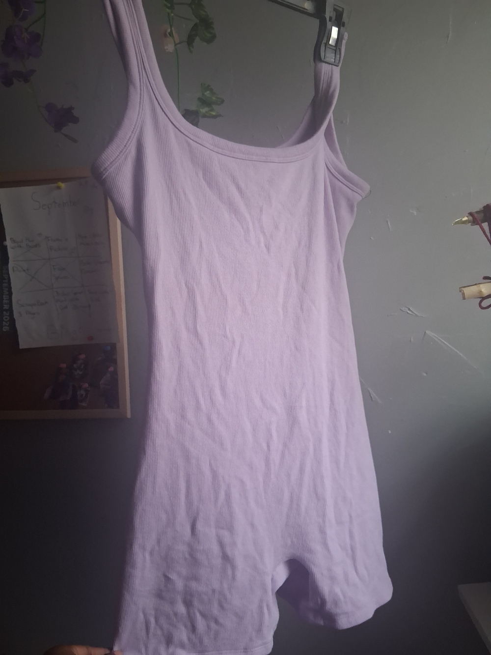 No Boundaries Lilac Ribbed Tank Romper